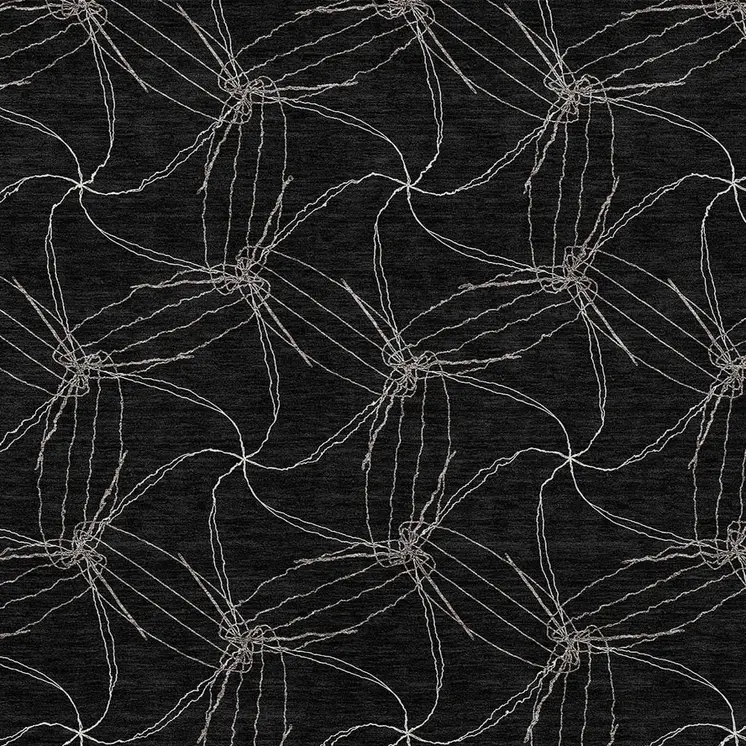 3' X 5' Black And Ivory Geometric Washable Indoor Outdoor Area Rug