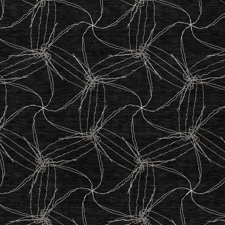 8' X 10' Black And Ivory Geometric Washable Indoor Outdoor Area Rug