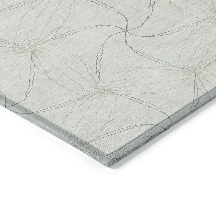 10' X 14' Ivory And Taupe Geometric Washable Indoor Outdoor Area Rug
