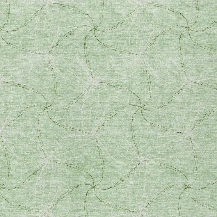 10' X 14' Mint Green And Ivory Geometric Washable Indoor Outdoor Area Rug