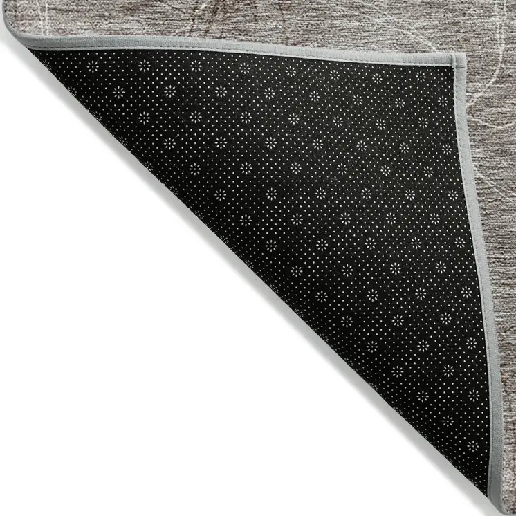 5' X 8' Taupe And Ivory Geometric Washable Indoor Outdoor Area Rug