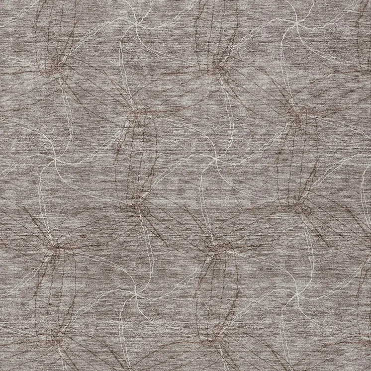8' X 10' Taupe And Ivory Geometric Washable Indoor Outdoor Area Rug