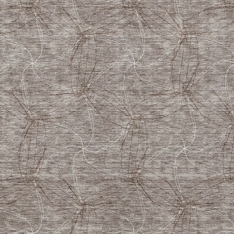 9' X 12' Taupe And Ivory Geometric Washable Indoor Outdoor Area Rug