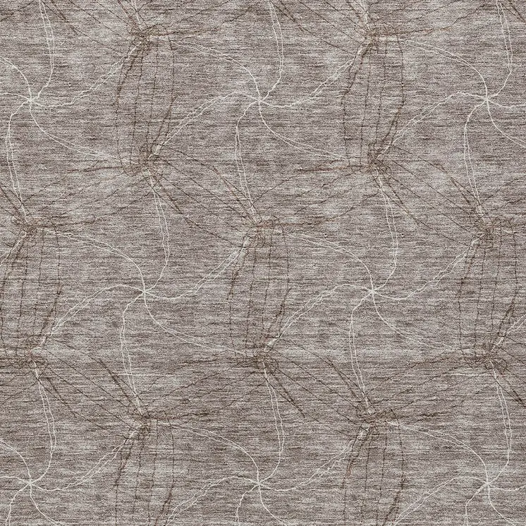 10' X 14' Taupe And Ivory Geometric Washable Indoor Outdoor Area Rug
