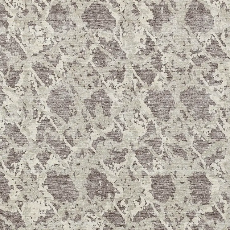 9' X 12' Taupe And Ivory Abstract Washable Indoor Outdoor Area Rug