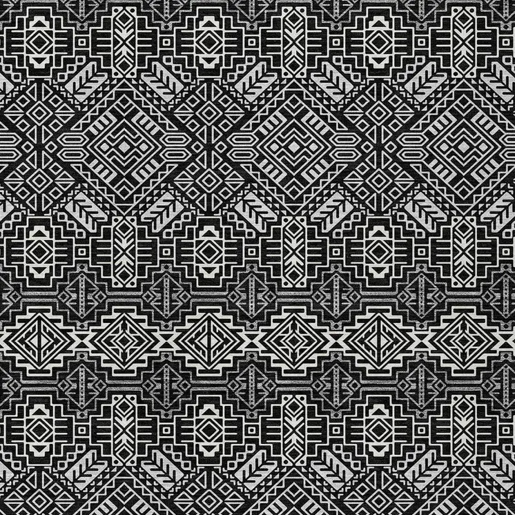 3' X 5' Black And Ivory Tribal Washable Indoor Outdoor Area Rug
