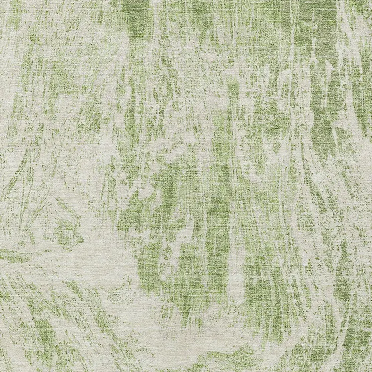 8' X 10' Sage And Ivory Abstract Washable Indoor Outdoor Area Rug