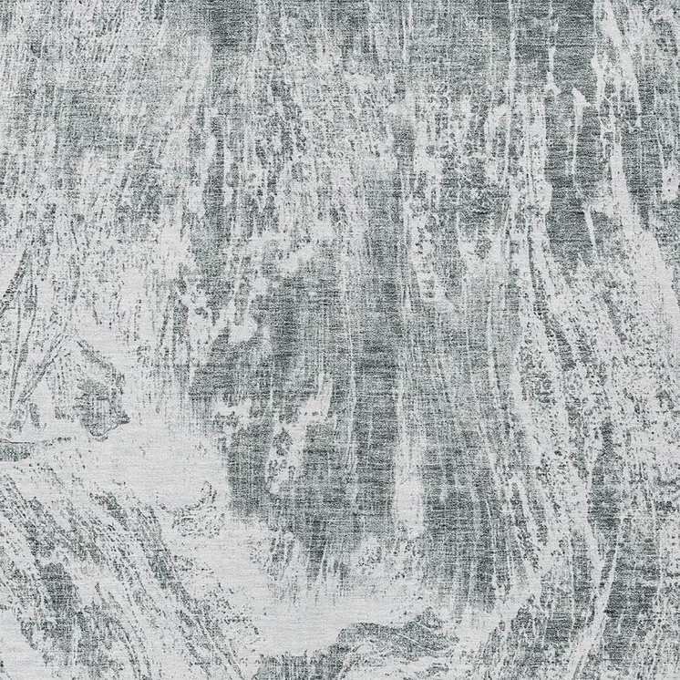 3' X 5' Gray And Ivory Abstract Washable Indoor Outdoor Area Rug