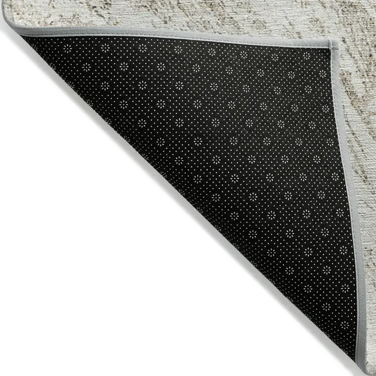 5' X 8' Taupe And Ivory Abstract Washable Indoor Outdoor Area Rug