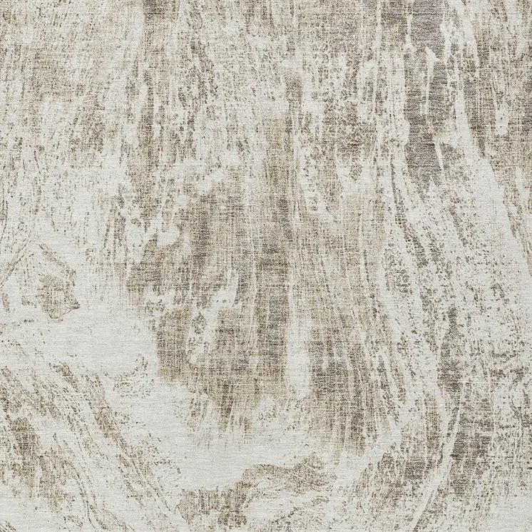 9' X 12' Taupe And Ivory Abstract Washable Indoor Outdoor Area Rug