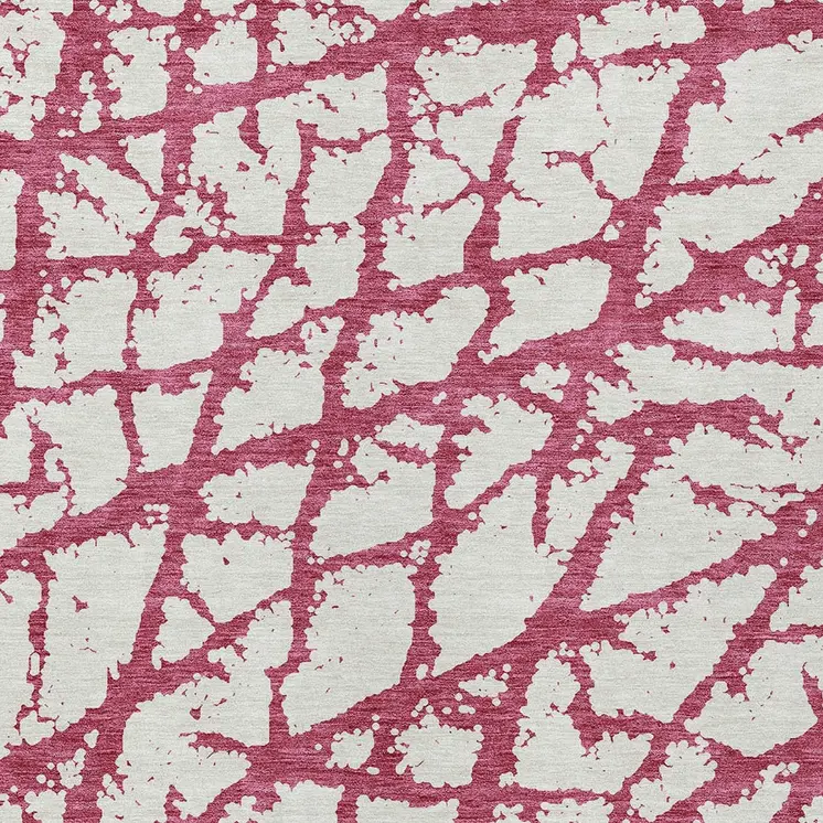 9' X 12' Blush And Ivory Abstract Washable Indoor Outdoor Area Rug