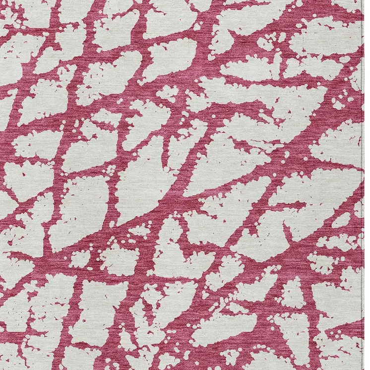 10' X 14' Blush And Ivory Abstract Washable Indoor Outdoor Area Rug