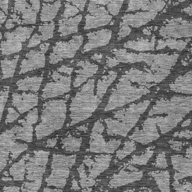 9' X 12' Gray And Charcoal Abstract Washable Indoor Outdoor Area Rug