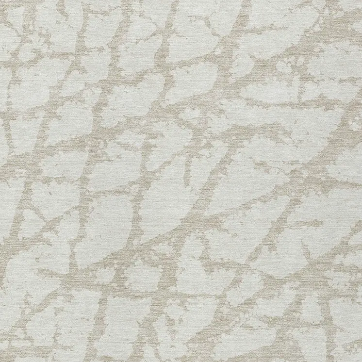 9' X 12' Ivory And Beige Abstract Washable Indoor Outdoor Area Rug