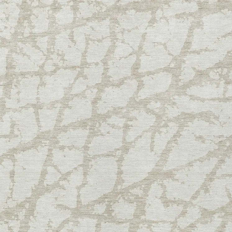 10' X 14' Ivory And Beige Abstract Washable Indoor Outdoor Area Rug