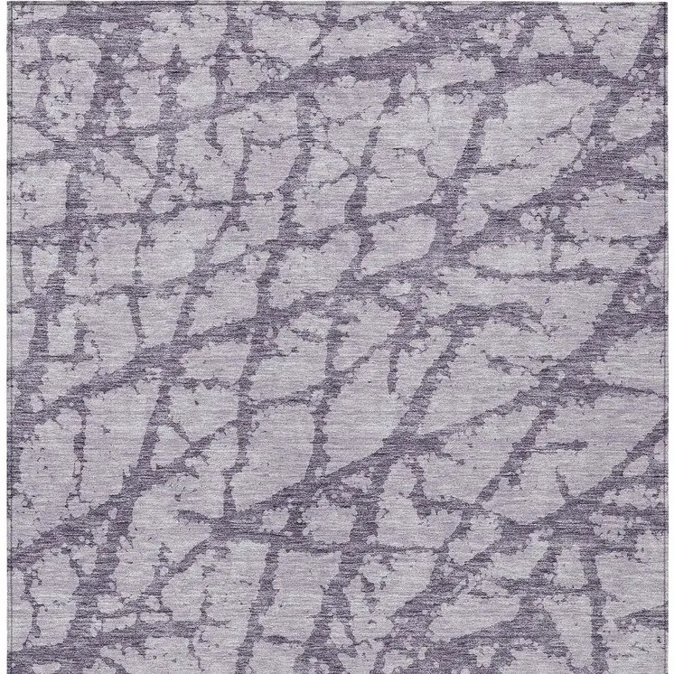 5' X 8' Lavender And Purple Abstract Washable Indoor Outdoor Area Rug