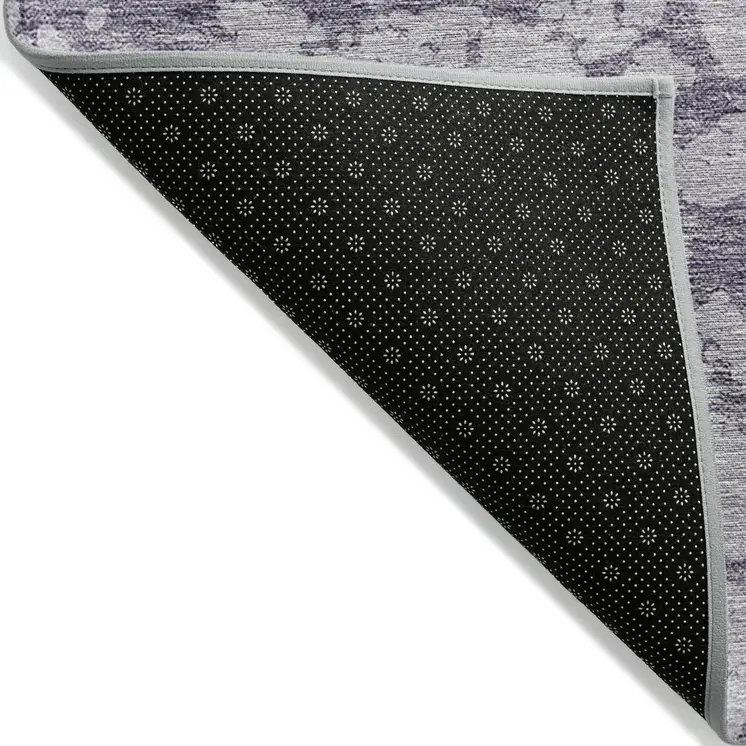 5' X 8' Lavender And Purple Abstract Washable Indoor Outdoor Area Rug