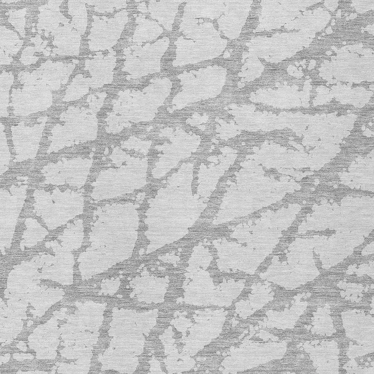3' X 5' Silver And Gray Abstract Washable Indoor Outdoor Area Rug