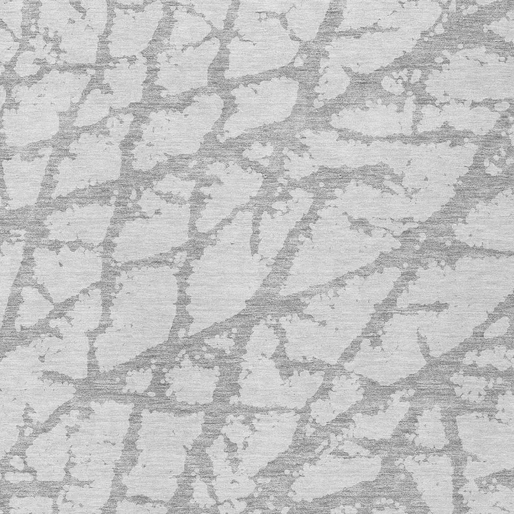 5' X 8' Silver And Gray Abstract Washable Indoor Outdoor Area Rug