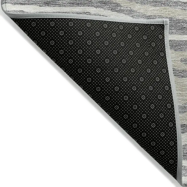 9' X 12' Gray Ivory And Beige Faux Bois Washable Indoor Outdoor Area Rug