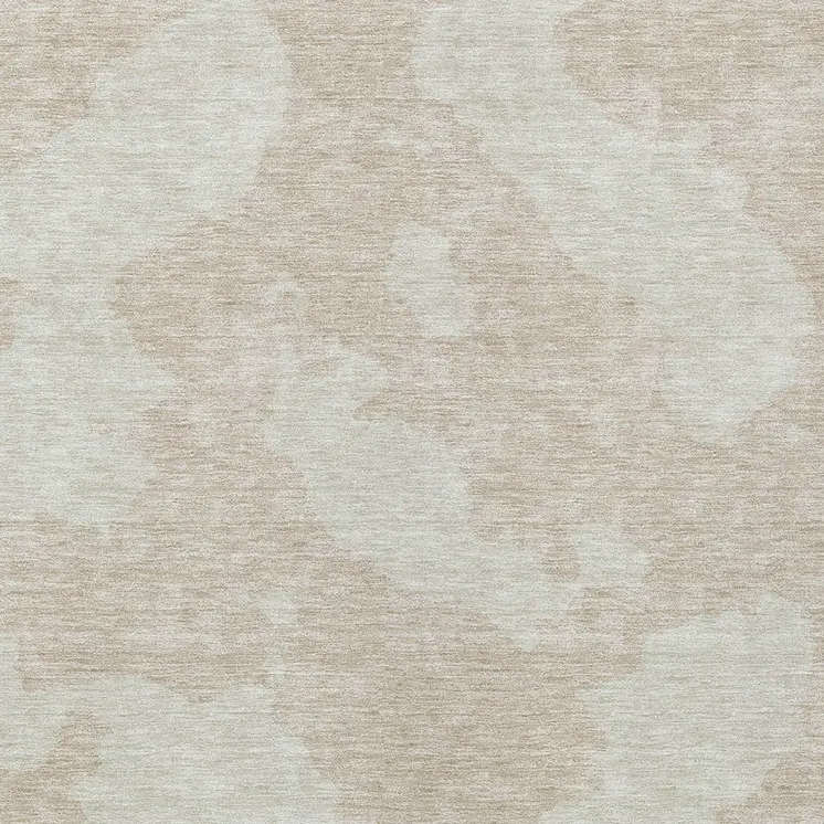 3' X 5' Beige And Ivory Abstract Washable Indoor Outdoor Area Rug