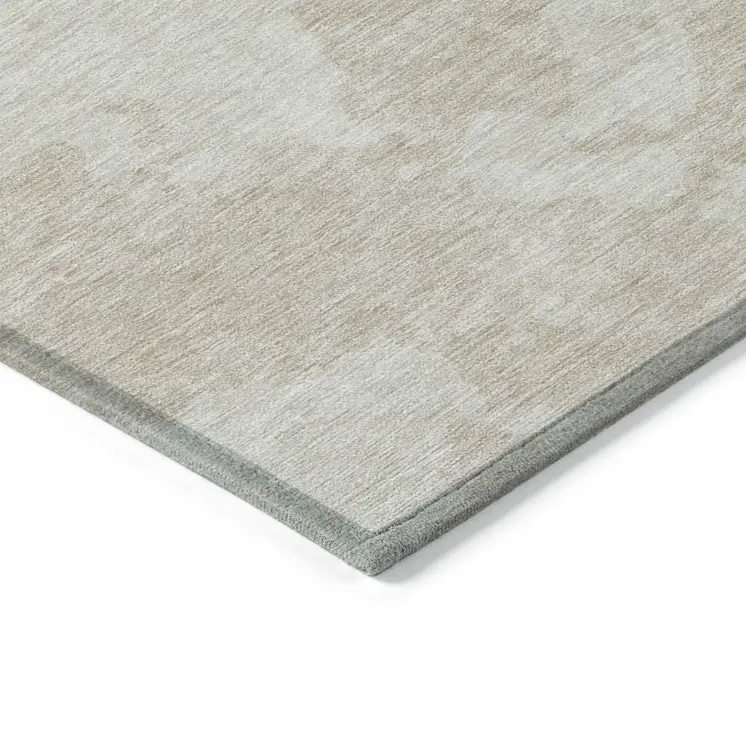 5' X 8' Beige And Ivory Abstract Washable Indoor Outdoor Area Rug