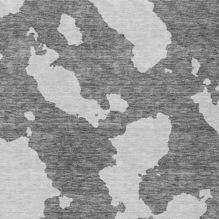 3' X 5' Gray And Ivory Abstract Washable Indoor Outdoor Area Rug