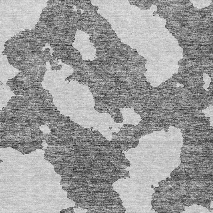10' X 14' Gray And Ivory Abstract Washable Indoor Outdoor Area Rug