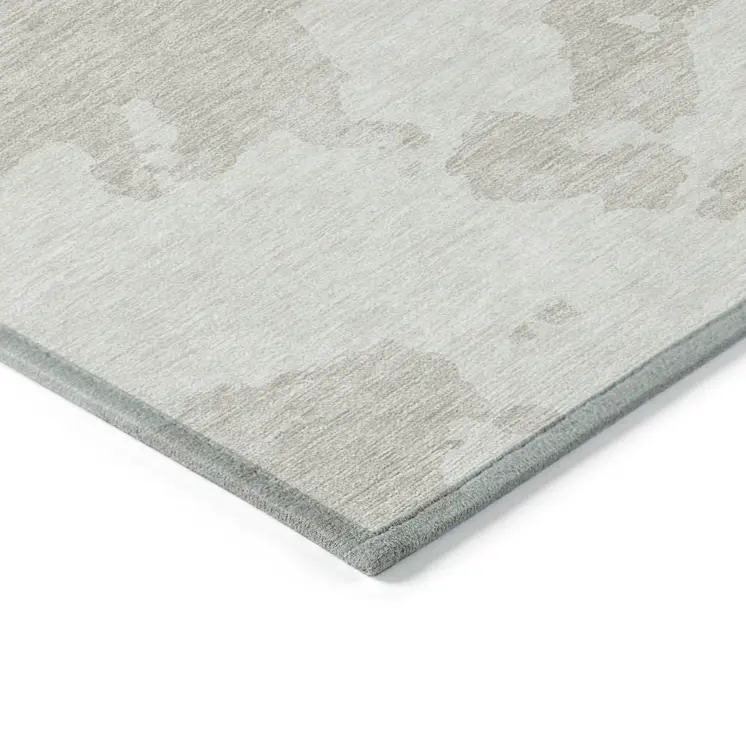 8' X 10' Ivory And Beige Abstract Washable Indoor Outdoor Area Rug