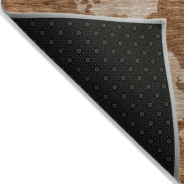 3' X 5' Terra Cotta And Rust Abstract Washable Indoor Outdoor Area Rug