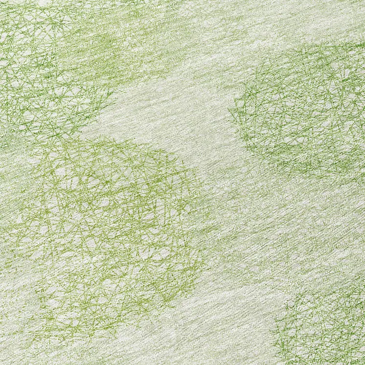 8' Sage Fern Green And Ivory Round Polka Dot Washable Indoor Outdoor Area Rug