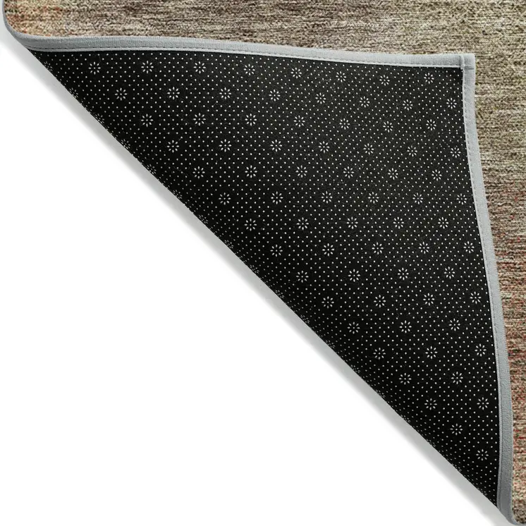 10' X 14' Brown Taupe And Sage Polka Dot Washable Indoor Outdoor Area Rug