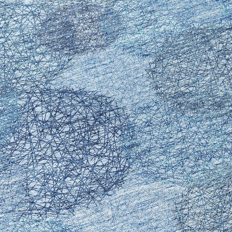 8' Denim Blue Navy Blue And Ivory Round Polka Dot Washable Indoor Outdoor Area Rug
