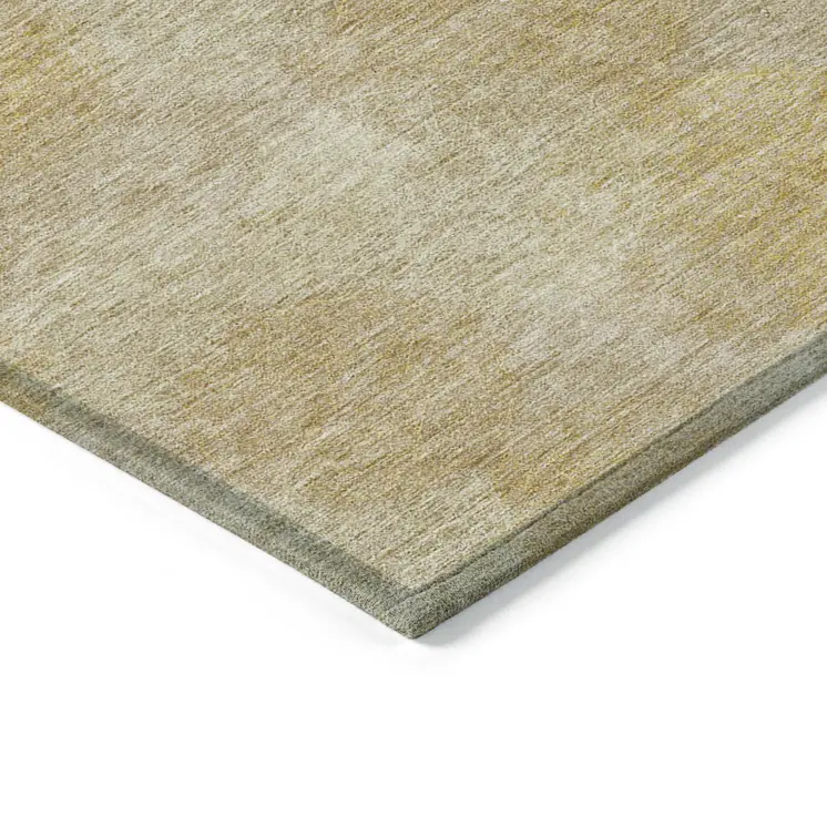 5' X 8' Gold Beige And Wheat Polka Dot Washable Indoor Outdoor Area Rug