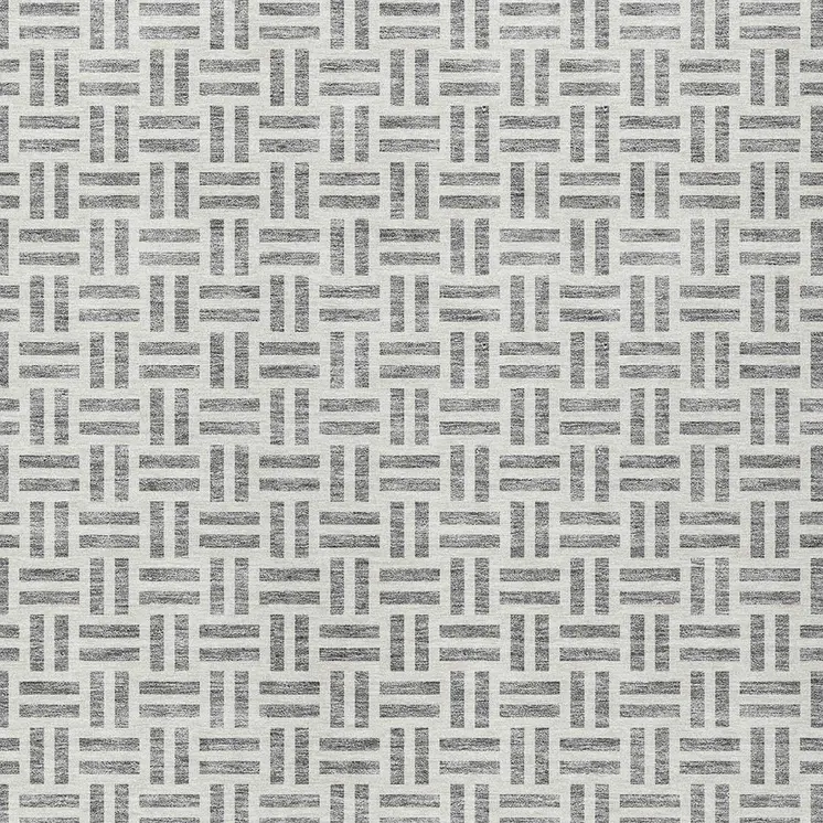 8' X 10' Gray And Ivory Geometric Washable Indoor Outdoor Area Rug