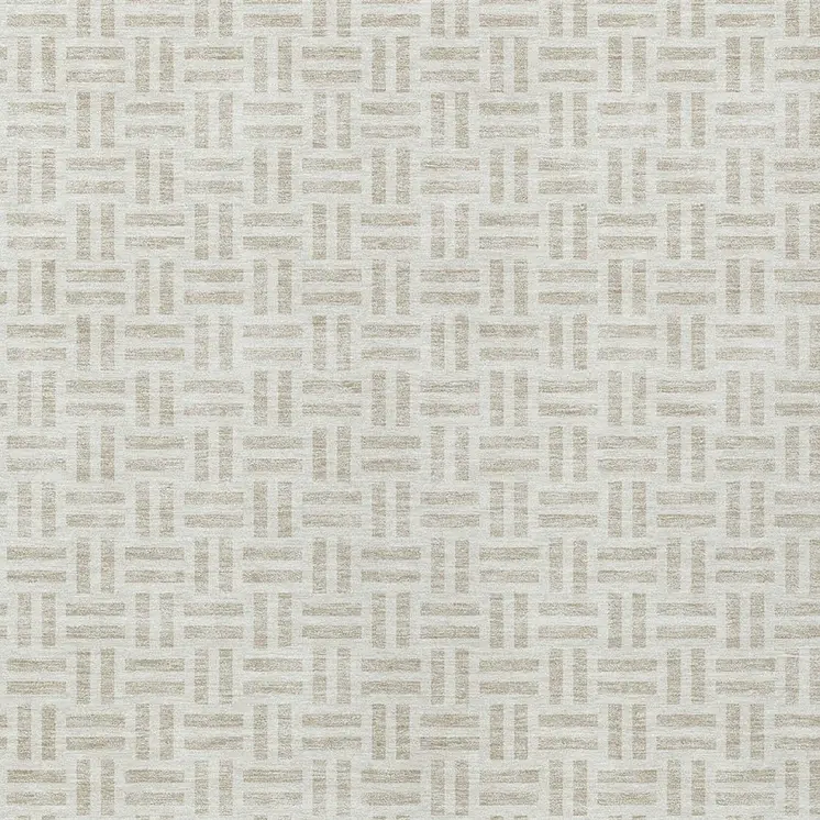 10' X 14' Ivory And Beige Geometric Washable Indoor Outdoor Area Rug