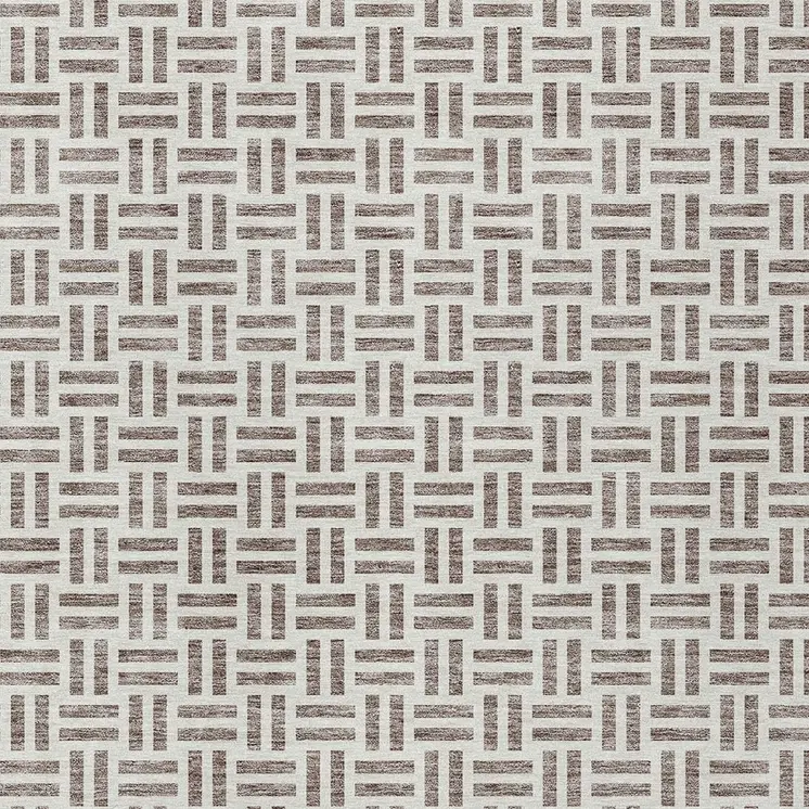 8' X 10' Taupe And Ivory Geometric Washable Indoor Outdoor Area Rug