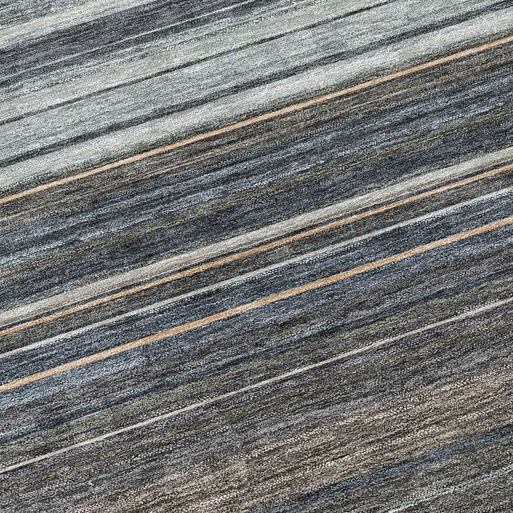 8' Taupe Beige And Pewter Round Striped Washable Indoor Outdoor Area Rug