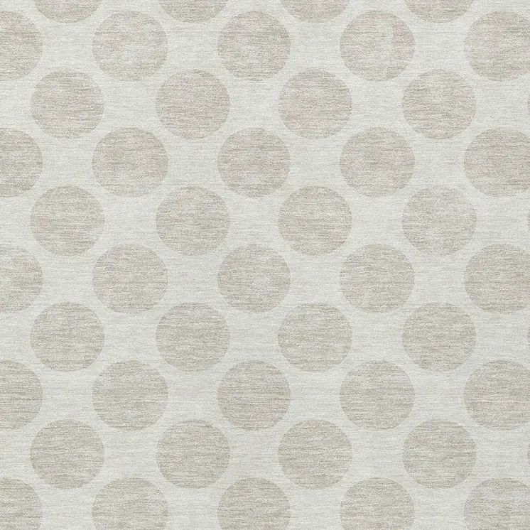 3' X 5' Ivory And Beige Polka Dot Washable Indoor Outdoor Area Rug