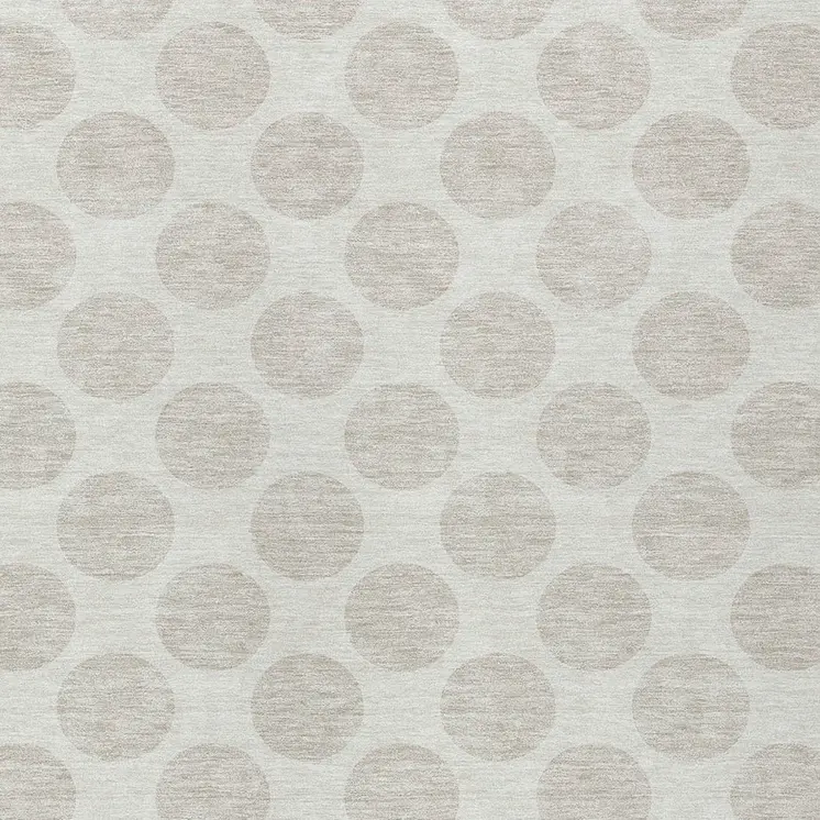 8' X 10' Ivory And Beige Polka Dot Washable Indoor Outdoor Area Rug