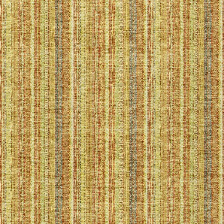 8' X 10' Gold And Copper Striped Washable Indoor Outdoor Area Rug