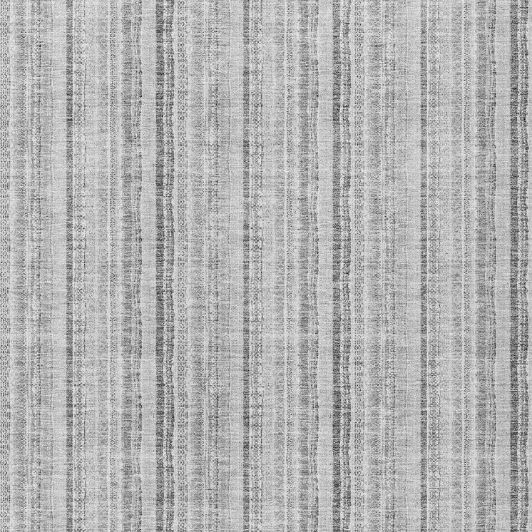 3' X 5' Silver And Gray Striped Washable Indoor Outdoor Area Rug