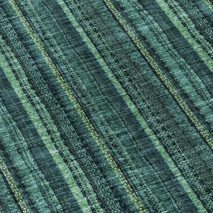 8' Teal Blue Aqua And Mint Green Round Striped Washable Indoor Outdoor Area Rug