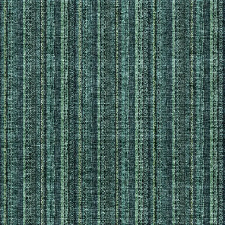 8' X 10' Teal Blue Aqua And Mint Green Striped Washable Indoor Outdoor Area Rug