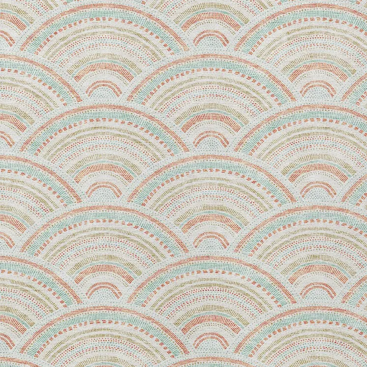 5' X 8' Linen Orange And Ivory Geometric Washable Indoor Outdoor Area Rug