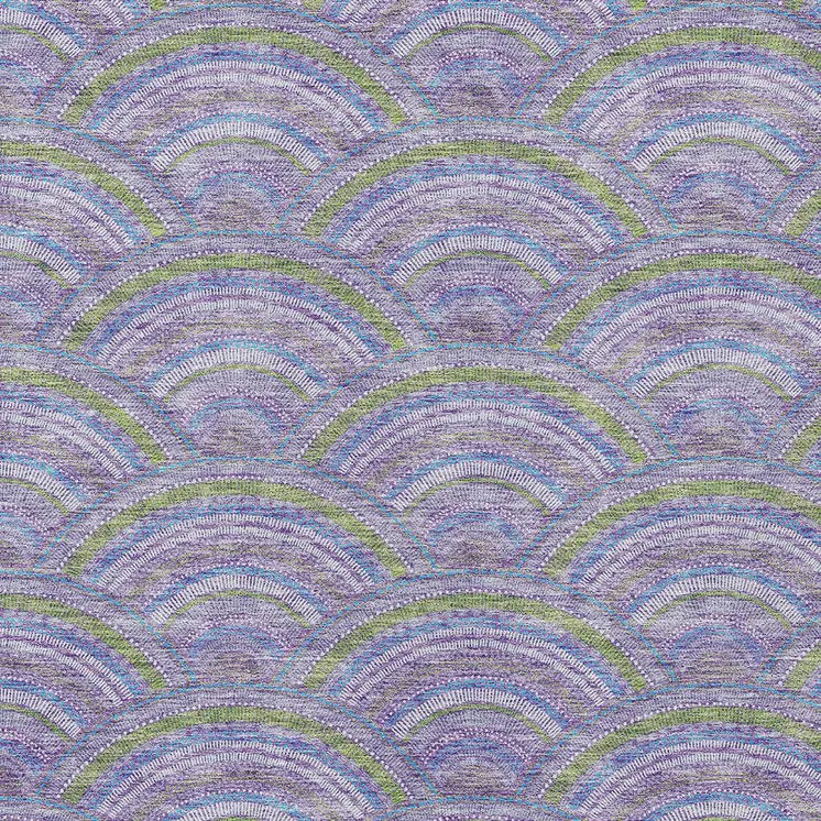 8' X 10' Lavender Sage And Ivory Geometric Washable Indoor Outdoor Area Rug