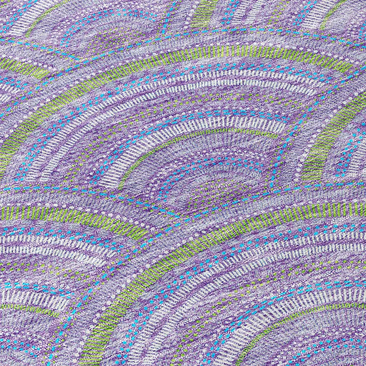 9' X 12' Lavender Sage And Ivory Geometric Washable Indoor Outdoor Area Rug