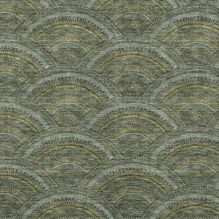 9' X 12' Olive Green Fern Green And Silver Geometric Washable Indoor Outdoor Area Rug