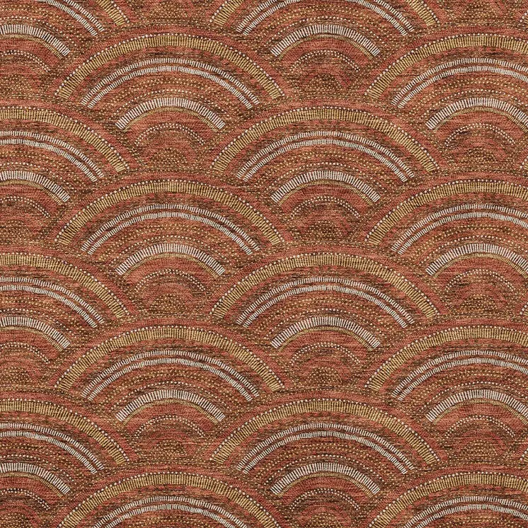 8' X 10' Orange Gold And Ivory Geometric Washable Indoor Outdoor Area Rug