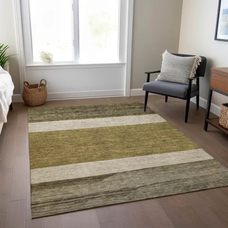 8' X 10' Coffee Ivory And Gray Abstract Washable Indoor Outdoor Area Rug